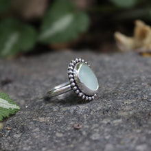 Load image into Gallery viewer, Handmade 925 Silver Sea Foam Sea Glass Ring Vintage