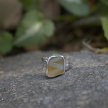 Load image into Gallery viewer, Handmade 925 Silver Genuine Yellow Sea Glass Ring Vintage