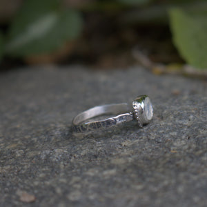 Handmade 925 Silver Vintage Small Faceted Rainbow Moonstone Ring