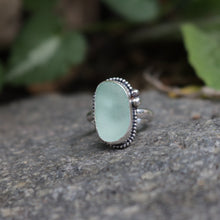 Load image into Gallery viewer, Hand-crafted Sterling Silver Genuine Sea Foam Sea Glass Ring