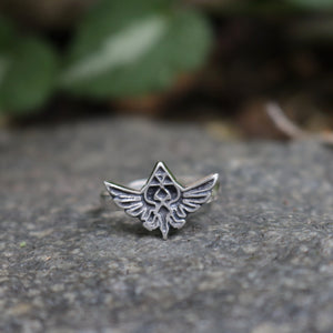 Hand-crafted Zelda Hyrule Crest 925 Sterling Silver Ring