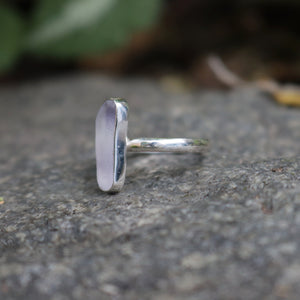 Handmade 925 Silver Genuine Multicolor Sea Glass Ring