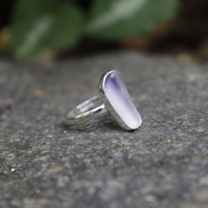 Handmade 925 Silver Genuine Multicolor Sea Glass Ring