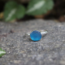 Load image into Gallery viewer, Handmade 925 Silver Genuine Cobalt Blue Sea Glass Ring