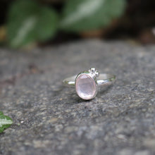 Load image into Gallery viewer, Handmade 925 Silver Small Natural Faceted Rose Quartz Ring