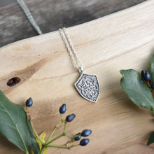 Load image into Gallery viewer, Hand-crafted 925 Sterling Silver Zelda Hylian Shield Pendant Necklace