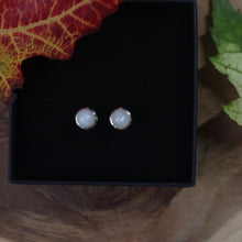 Load image into Gallery viewer, Handmade 925 Silver Round Moonstone Elegant Stud Earrings