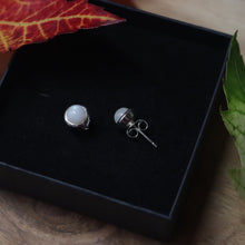 Load image into Gallery viewer, Handmade 925 Silver Round Moonstone Elegant Stud Earrings