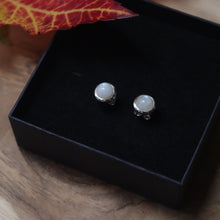 Load image into Gallery viewer, Handmade 925 Silver Round Moonstone Elegant Stud Earrings