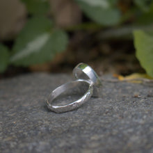 Load image into Gallery viewer, Handmade Simple 925 Silver Genuine Aqua Sea Glass Ring Vintage